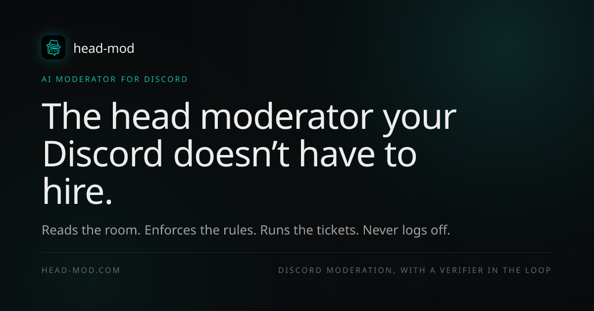 head-mod, AI moderator for Discord